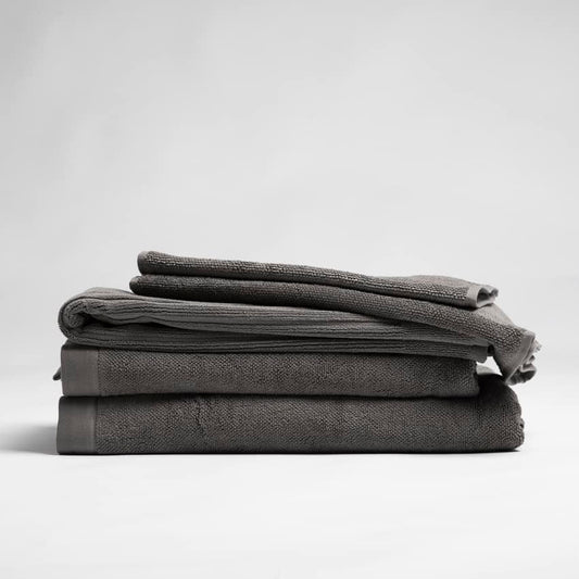 Charcoal organic cotton terry