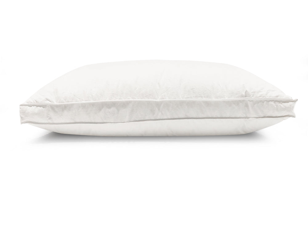 Goose Down Surround Pillow RDS Certified Goose Down and Feathers - 75% goose down, wrapped around a goose feather core covered in a luxurious down proof 100% cotton cover eco-friendly and biodegradable piped gusset, providing additional structure and shape dry clean only 2 year product guarantee Down clusters are lightweight and exceptionally soft.