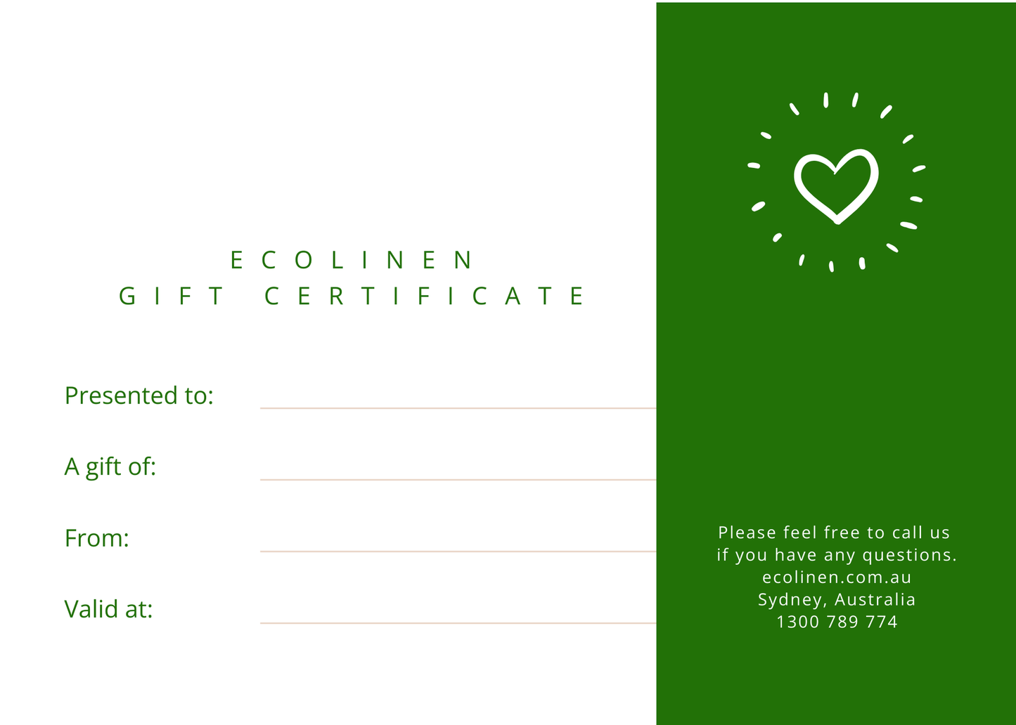 Gift Card - ecolinen Digital Gift Card