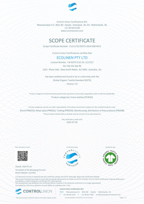 Certified Organic Cotton Resort Quilt