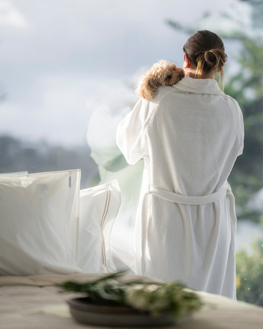 Organic Cotton Resort Bathrobe - White