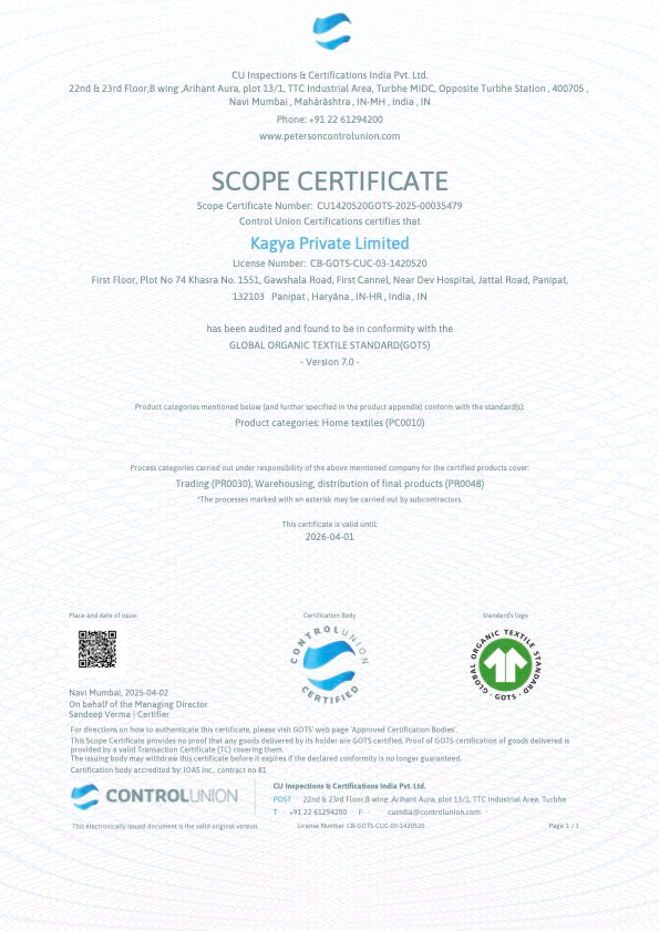 GOTS Certified Organic Cotton Bath Towels